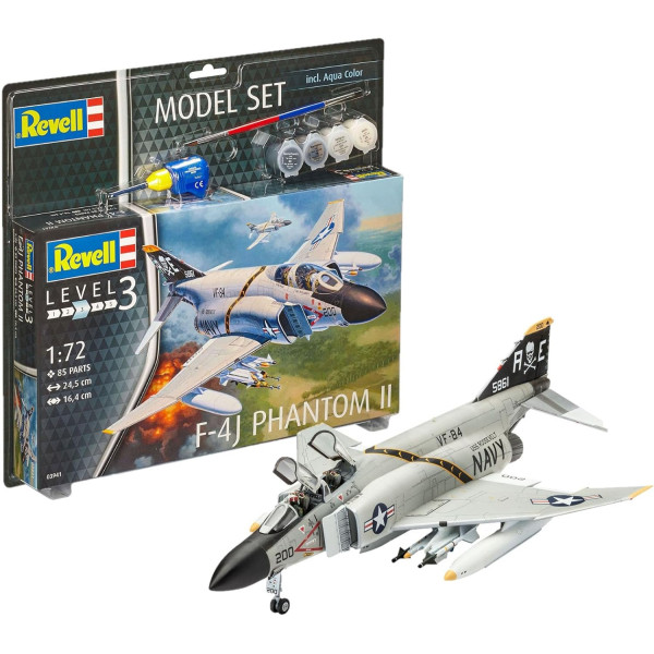 Maquette - F-4J Phantom II - Avion de guerre - Echelle 1:72 - Niveau 3 - Revell