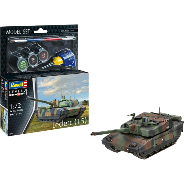 Maquette - Char Leclerc T.5 - Echelle 1:72 - 137 pièces - 15,1cm - Niveau 4 - Revell