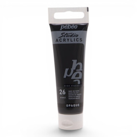 photo-Peinture acrylique - Noir de Mars - 26 - Pébéo Studio Acrylics - Tube 30ml