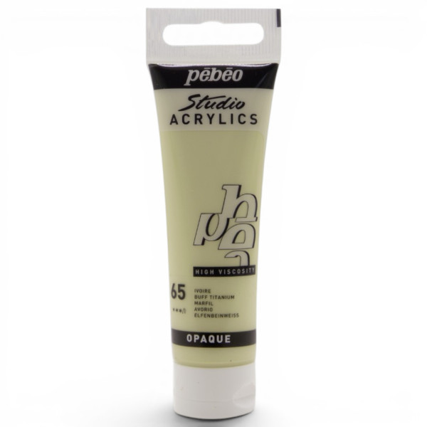 photo-Peinture acrylique - Ivoire - 65 - Pébéo Studio Acrylics - Tube 30ml