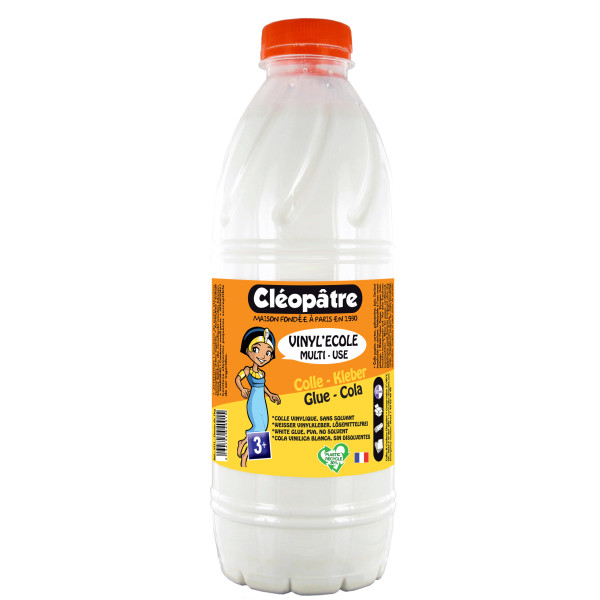 photo-Colle - Blanche - Cléopâtre Vinyl'école - Vinylique - Pour l'école - Flacon de 1kg