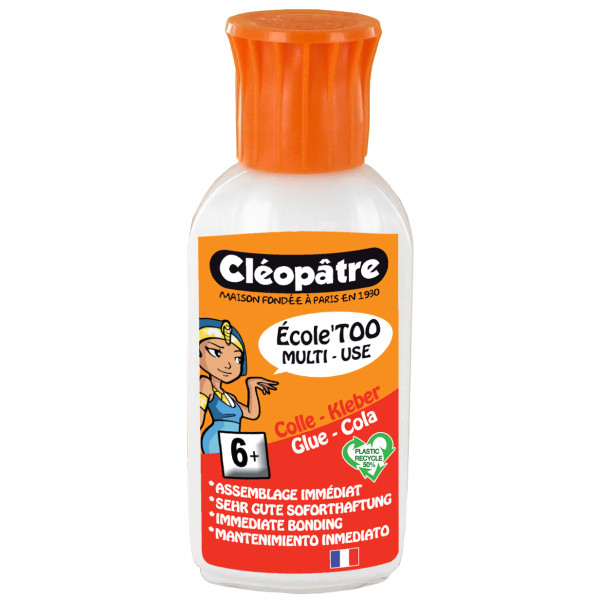 photo-Colle - Transparente - Cléopâtre - Ecole'TOO - Nombreux supports - Flacon 60g