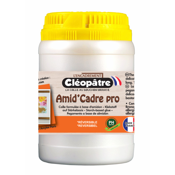 photo-Colle d'amidon épaisse - Pour encadrement - Réversible - Cléopâtre - Pot de 250g