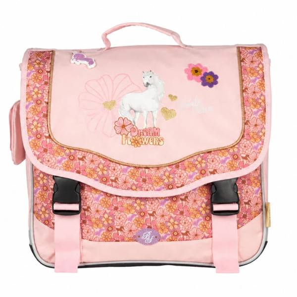 photo-Cartable - Primaire - Rose - Bella Sara - 2 compartiments - 38x15x32cm - Cheval