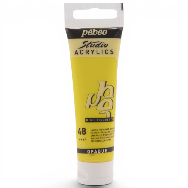 photo-Peinture acrylique - Jaune primaire - 48 - Pébéo Studio Acrylics - Tube 30ml