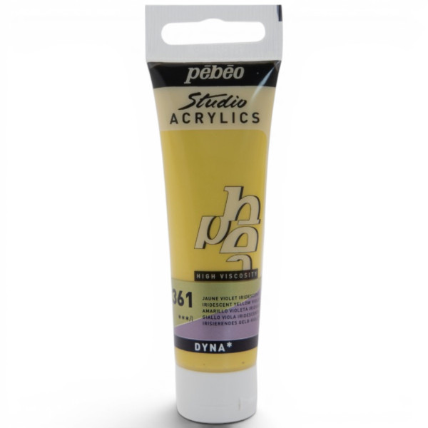 photo-Peinture acrylique - Jaune violet iridescent - 361 - Pébéo Studio Acrylics - Tube 30ml