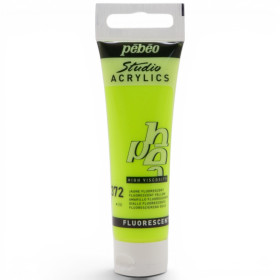 Peinture acrylique - Jaune fluo - 372 - Pébéo Studio Acrylics - Tube 30ml