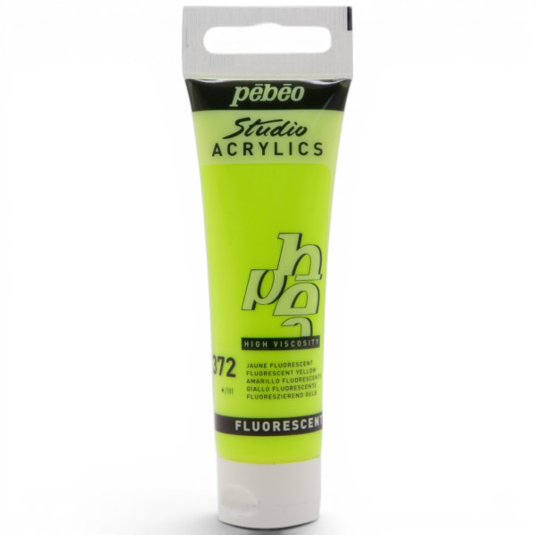 Peinture acrylique - Jaune fluo - 372 - Pébéo Studio Acrylics - Tube 30ml