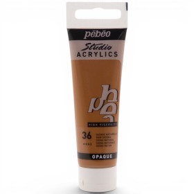 photo-Peinture acrylique - Sienne naturelle - 36 - Pébéo Studio Acrylics - Tube 30ml