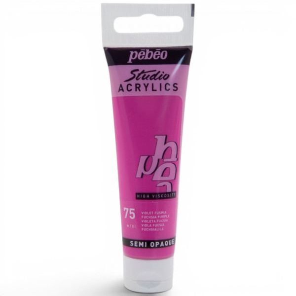 photo-Peinture acrylique - Violet fuchsia - 75 - Pébéo Studio Acrylics - Tube 30ml
