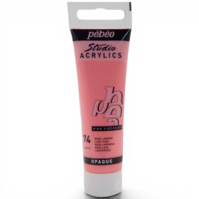 photo-Peinture acrylique - Rose lumière - 74 - Pébéo Studio Acrylics - Tube 30ml