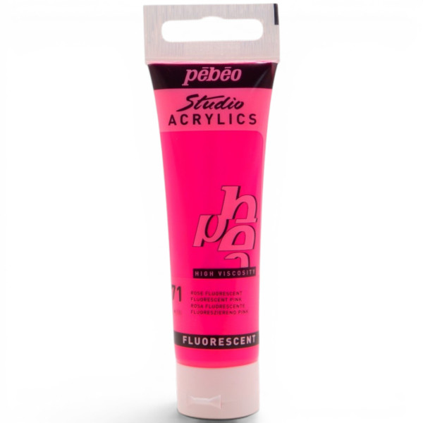 photo-Peinture acrylique - Rose fluo - 371 - Pébéo Studio Acrylics - Tube 30ml