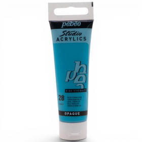 photo-Peinture acrylique - Bleu ceruleum - 28 - Pébéo Studio Acrylics - Tube 30ml