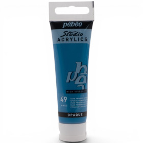 photo-Peinture acrylique - Cyan primaire - 49 - Pébéo Studio Acrylics - Tube 30ml