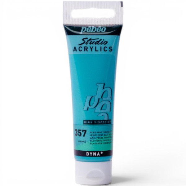 photo-Peinture acrylique - Bleu vert irisdescent - 357 - Pébéo Studio Acrylics - Tube 30ml