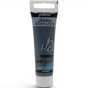 photo-Peinture acrylique - Bleu noir iridescent - 360 - Pébéo Studio Acrylics - Tube 30ml
