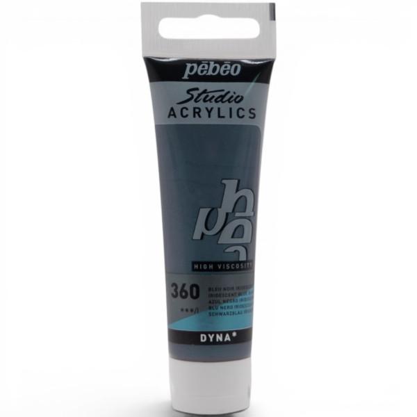 photo-Peinture acrylique - Bleu noir iridescent - 360 - Pébéo Studio Acrylics - Tube 30ml