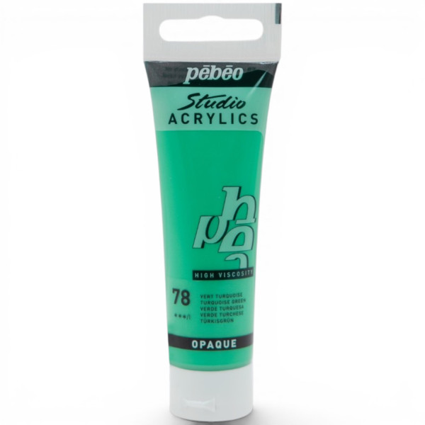 photo-Peinture acrylique - Vert turquoise - 78 - Pébéo Studio Acrylics - Tube 30ml