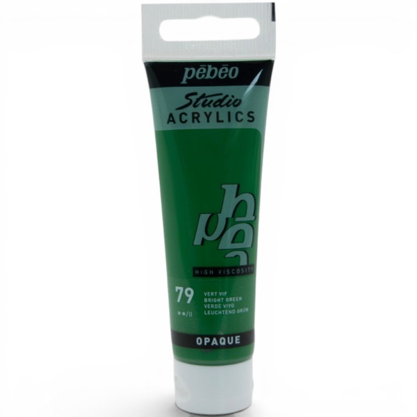 photo-Peinture acrylique - Vert vif - 79 - Pébéo Studio Acrylics - Tube 30ml