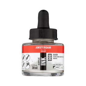 photo-Encre - Acrylique - Argent - 008 - Amsterdam - Flacon 30ml - Beaux-arts
