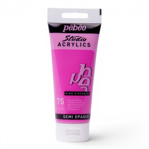 photo-Tube de peinture acrylique - Violet fuschia - Pébéo - Studio - 100 ml