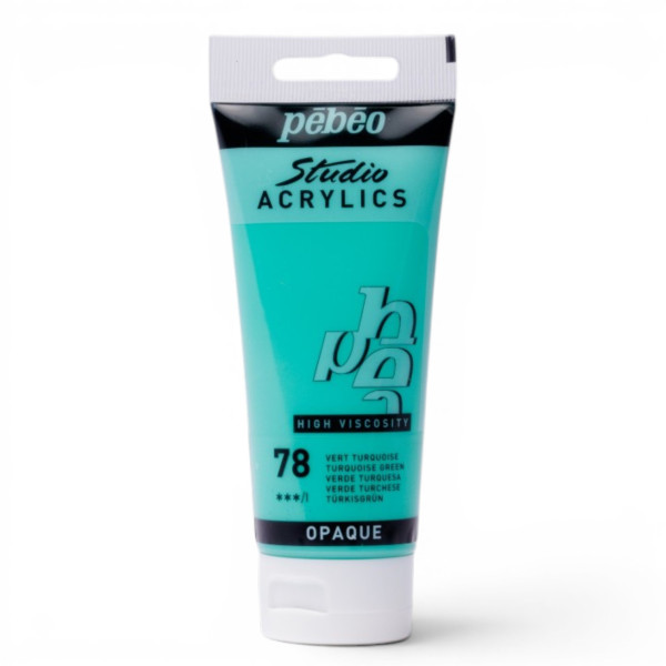 photo-Tube de peinture acrylique - Vert turquoise - Pébéo - Studio - 100 ml