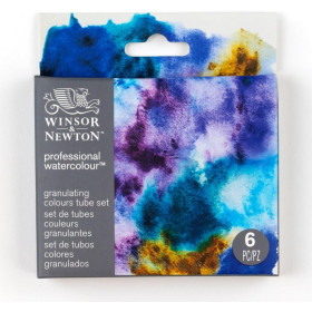 photo-Peinture aquarelle - 6 couleurs granulantes - Winsor et Newton - 6 tubes de 5ml