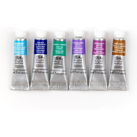 Peinture aquarelle - 6 couleurs granulantes - Winsor et Newton - 6 tubes de 5ml