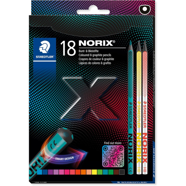 photo-Crayons de couleur + crayons graphite - Couleurs éclatantes - 16 couleurs - Staedtler - Norix