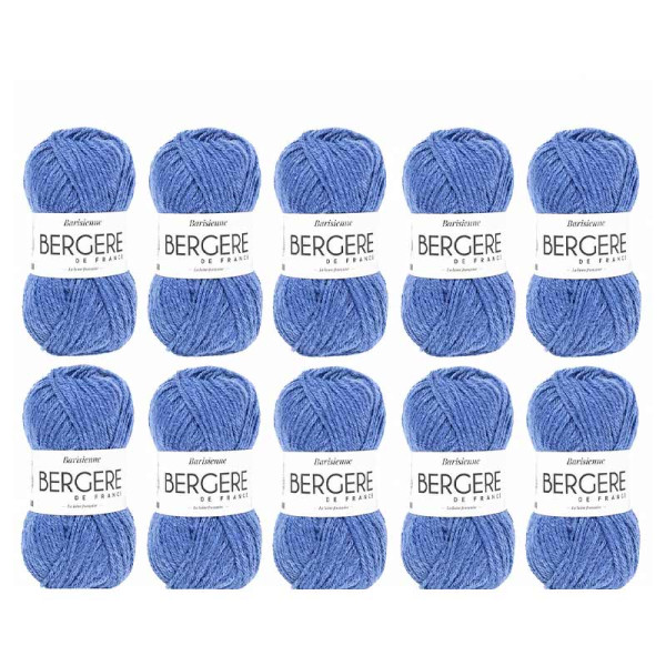 photo-10 pelotes de laine - Azur - 100% acrylique - Bergère de France - Barisienne
