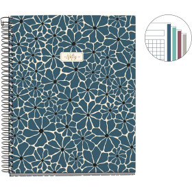 Cahier - A5 - Spirales - Petits carreaux - Perforées - 100 feuilles - Couverture rigide - Miquelrius