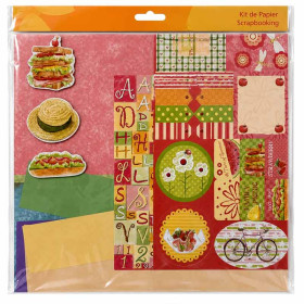 photo-Feuilles de papier - Scrapbooking - Stickers inclus - Thème pique-nique d'été