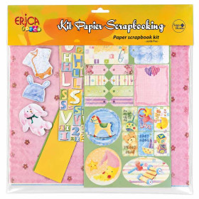 photo-Feuilles de papier - Scrapbooking - Stickers inclus - Thème naissance et bébé