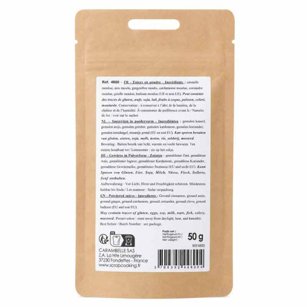Préparation pour bonhommes en pain d’épices - Mix pâtisserie - ScrapCooking - 190 g