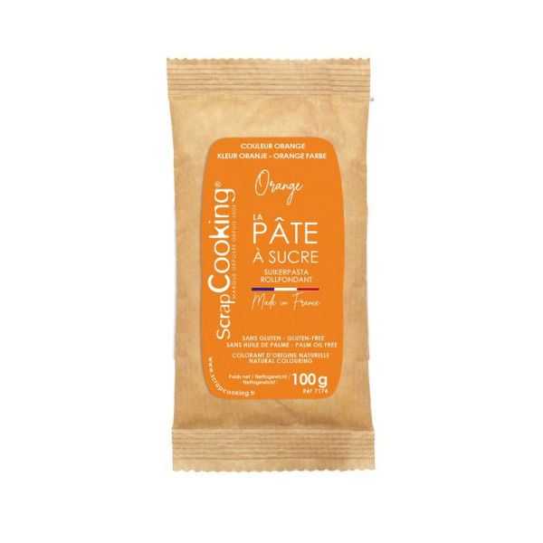 photo-Pâte à sucre orange - Cake design et décoration gâteau - ScrapCooking - 100g