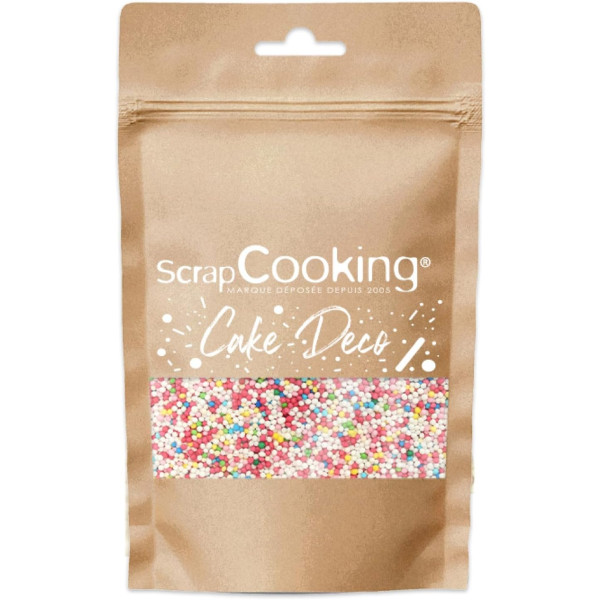 photo-Mini billes en sucre multicolores - Décoration gâteau et cupcakes - ScrapCooking - 80 g