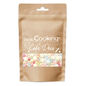 photo-Perles en sucre multicolores - Mix de tailles - Décoration gâteau - ScrapCooking - 70 g