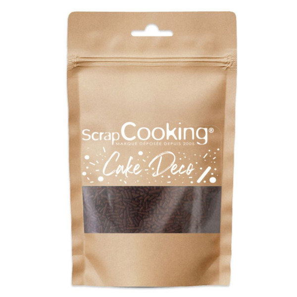 photo-Vermicelles au chocolat noir - Décoration desserts, gâteaux et glaces - ScrapCooking - 70 g