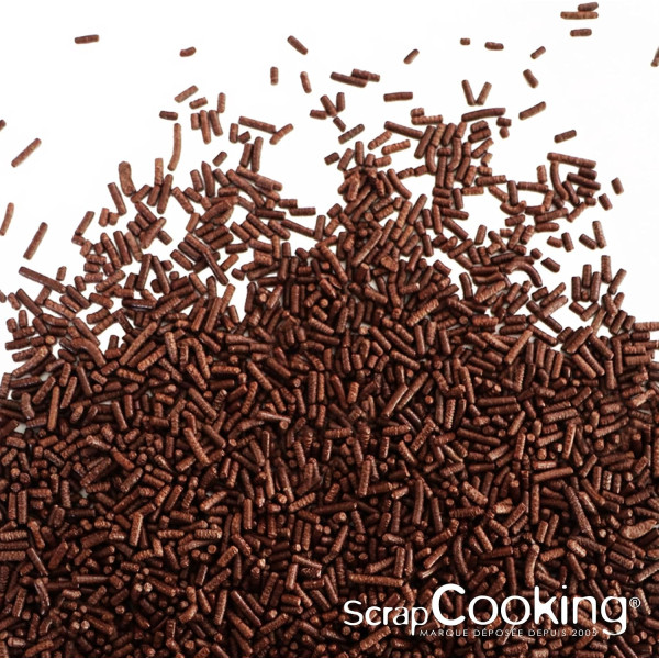 Vermicelles au chocolat noir - Décoration desserts, gâteaux et glaces - ScrapCooking - 70 g