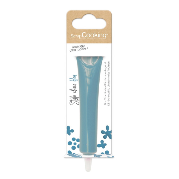 photo-Stylo alimentaire bleu goût choco - Décoration gâteaux et biscuits - ScrapCooking - 25 g