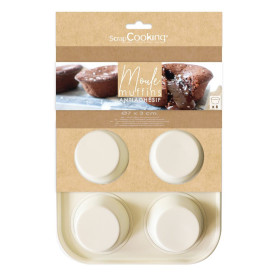 photo-Moule à muffins et cupcakes antiadhésif - Acier - 6 empreintes Ø 7 cm - ScrapCooking