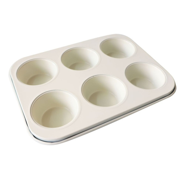 Moule à muffins et cupcakes antiadhésif - Acier - 6 empreintes Ø 7 cm - ScrapCooking