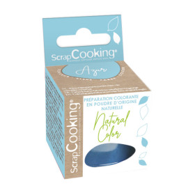 photo-Préparation colorante azur en poudre d’origine naturelle ScrapCooking 10 g – Pâtisserie et glaçages