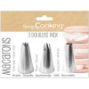 photo-Kit de 3 douilles pâtisserie en inox - Macaron, fleur et cannelée - ScrapCooking