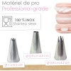Kit de 3 douilles pâtisserie en inox - Macaron, fleur et cannelée - ScrapCooking