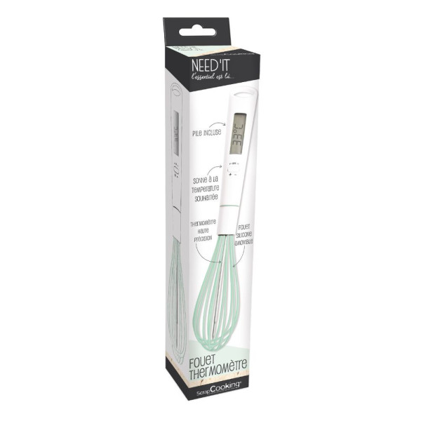 photo-Fouet thermomètre 2-en-1 avec sonde intégrée - -20 à +250 °C - ScrapCooking