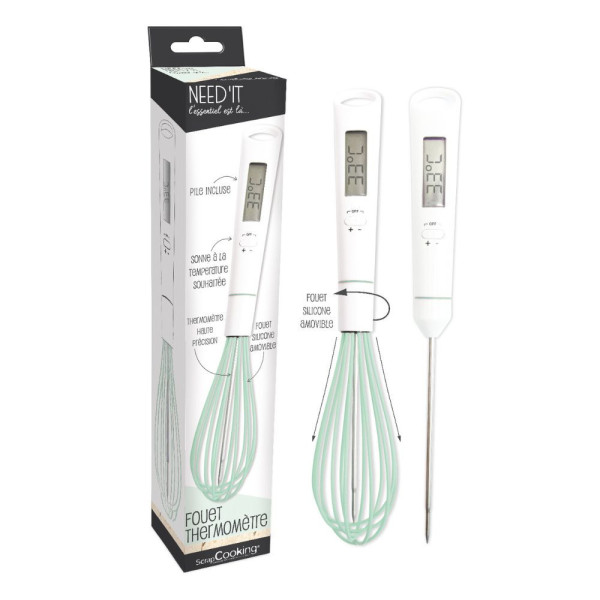 Fouet thermomètre 2-en-1 avec sonde intégrée - -20 à +250 °C - ScrapCooking