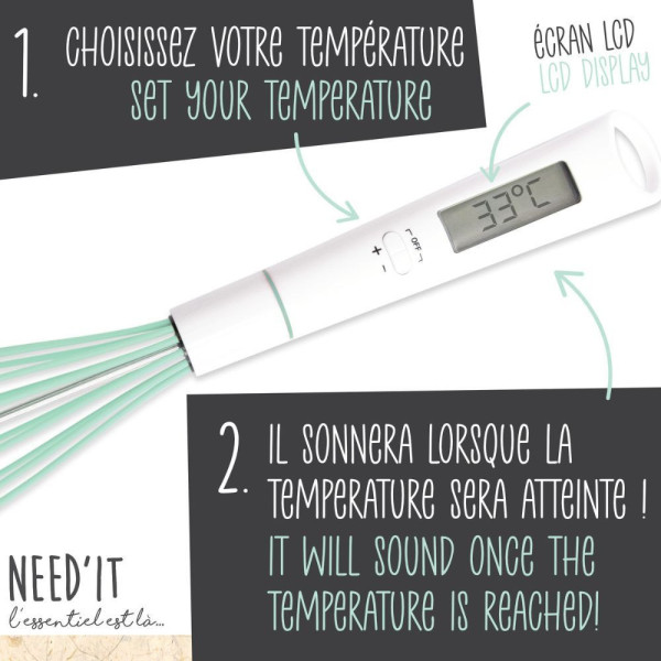 Fouet thermomètre 2-en-1 avec sonde intégrée - -20 à +250 °C - ScrapCooking