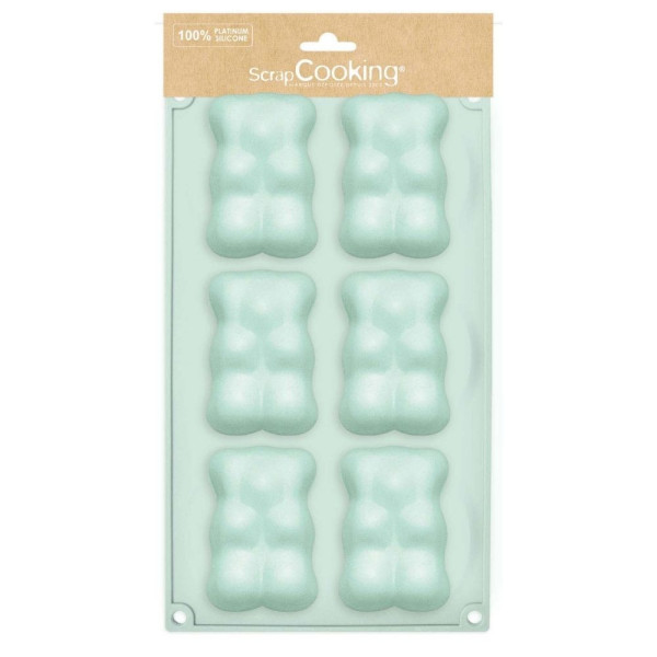 photo-Moule oursons en silicone Platinum - 6 empreintes - Guimauves et gâteaux - ScrapCooking