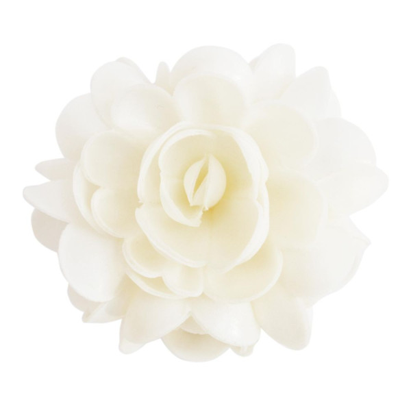 photo-Fleur blanche XXL en papier azyme - Décoration gâteau et pièce montée - ScrapCooking - Ø 10 cm